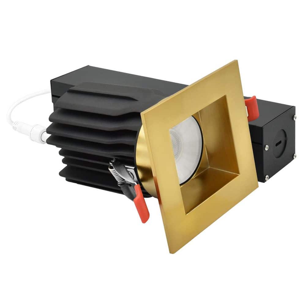 3 In. Integrated LED Regressed Light with Square Brass Trim, 5CCT, CRI90 15/20W 1450/2100LM Dimmable 60° Beam, Wet Rated price history on PriceWatchPro