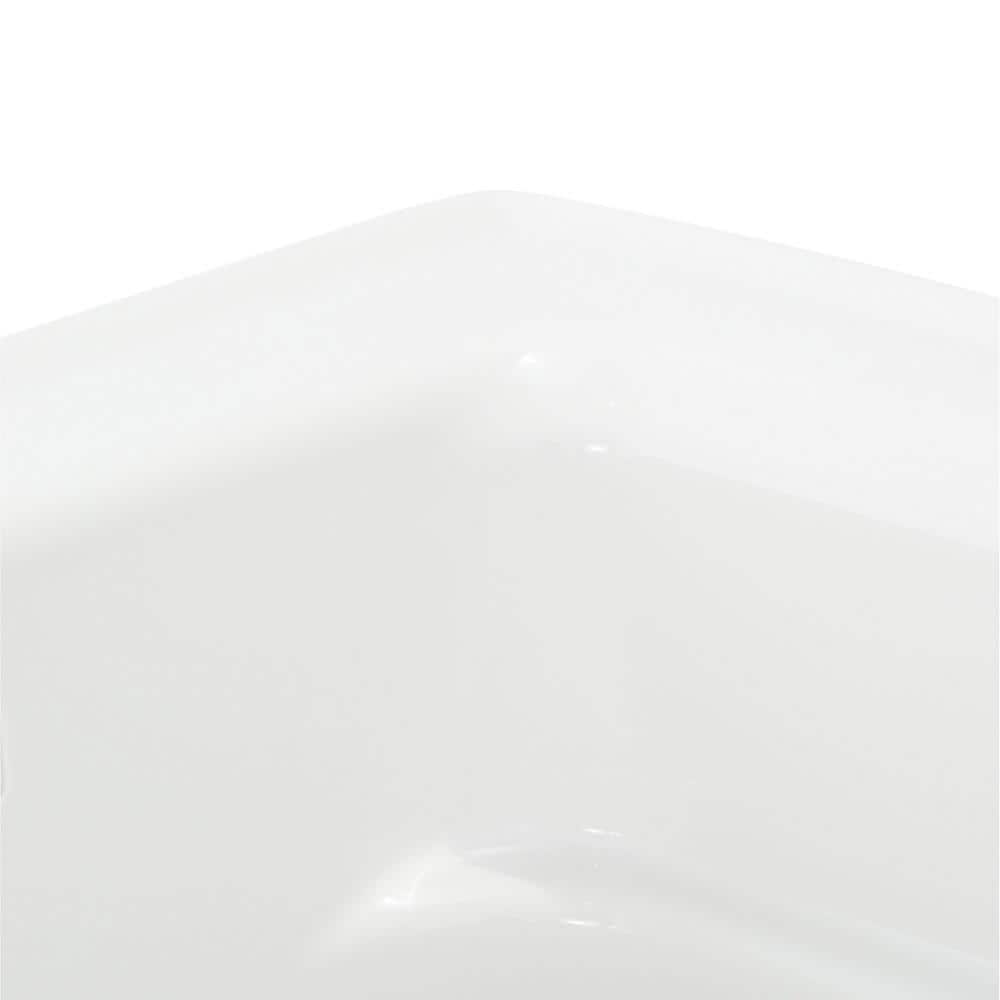 Archer 60" White Acrylic Drop-In Bathtub with Reversible Drain