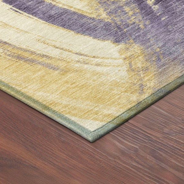 Chantille Machine Washable Indoor/Outdoor Abstract ACN2421 Plum 5 ft. x 7 ft. 6 in. Area Rug