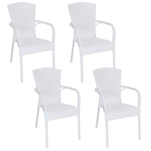 Segesta White Plastic Indoor Outdoor Patio Armchair (Set of 4)