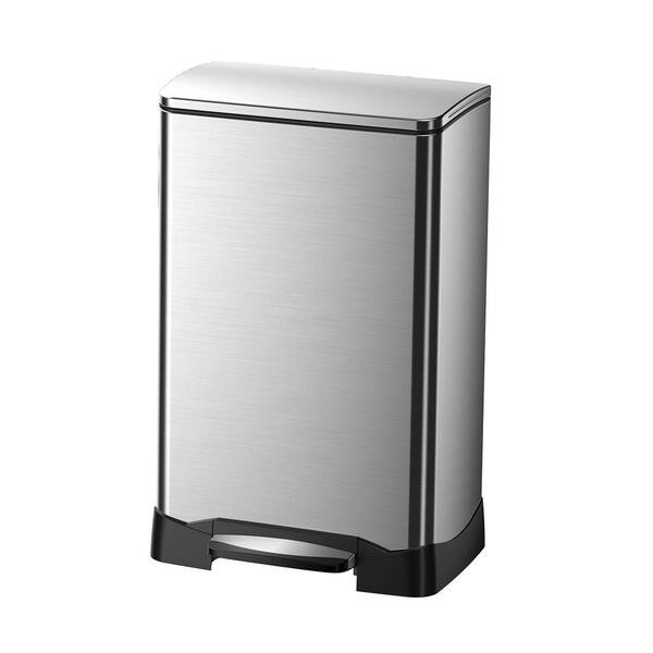 Household Essentials 10.5 Gal. Neo Cube Indoor Trash Can with Soft Close in Stainless