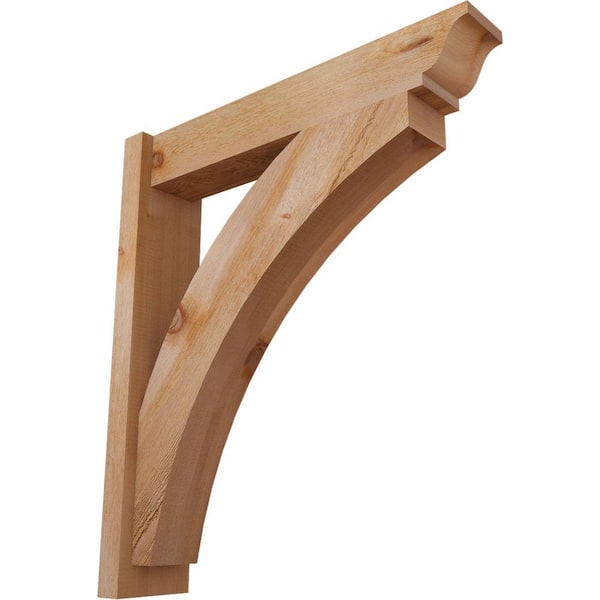 Ekena Millwork 6 in. x 32 in. x 28 in. Western Red Cedar Thorton Traditional Rough Sawn Outlooker