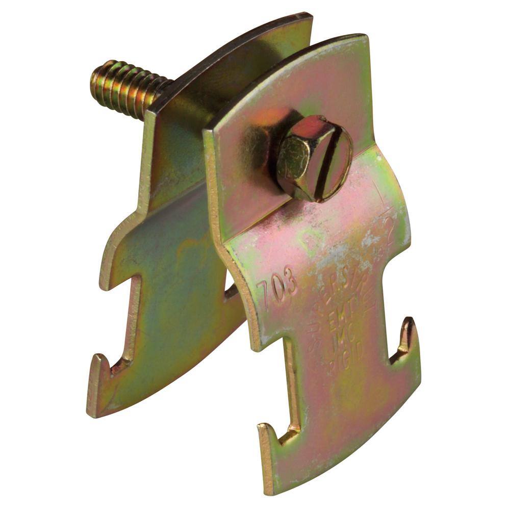 UPC 616013120866 product image for Superstrut 1-1/2 in. Universal Strut Pipe Clamp - Gold Galvanized (Case of 10) | upcitemdb.com