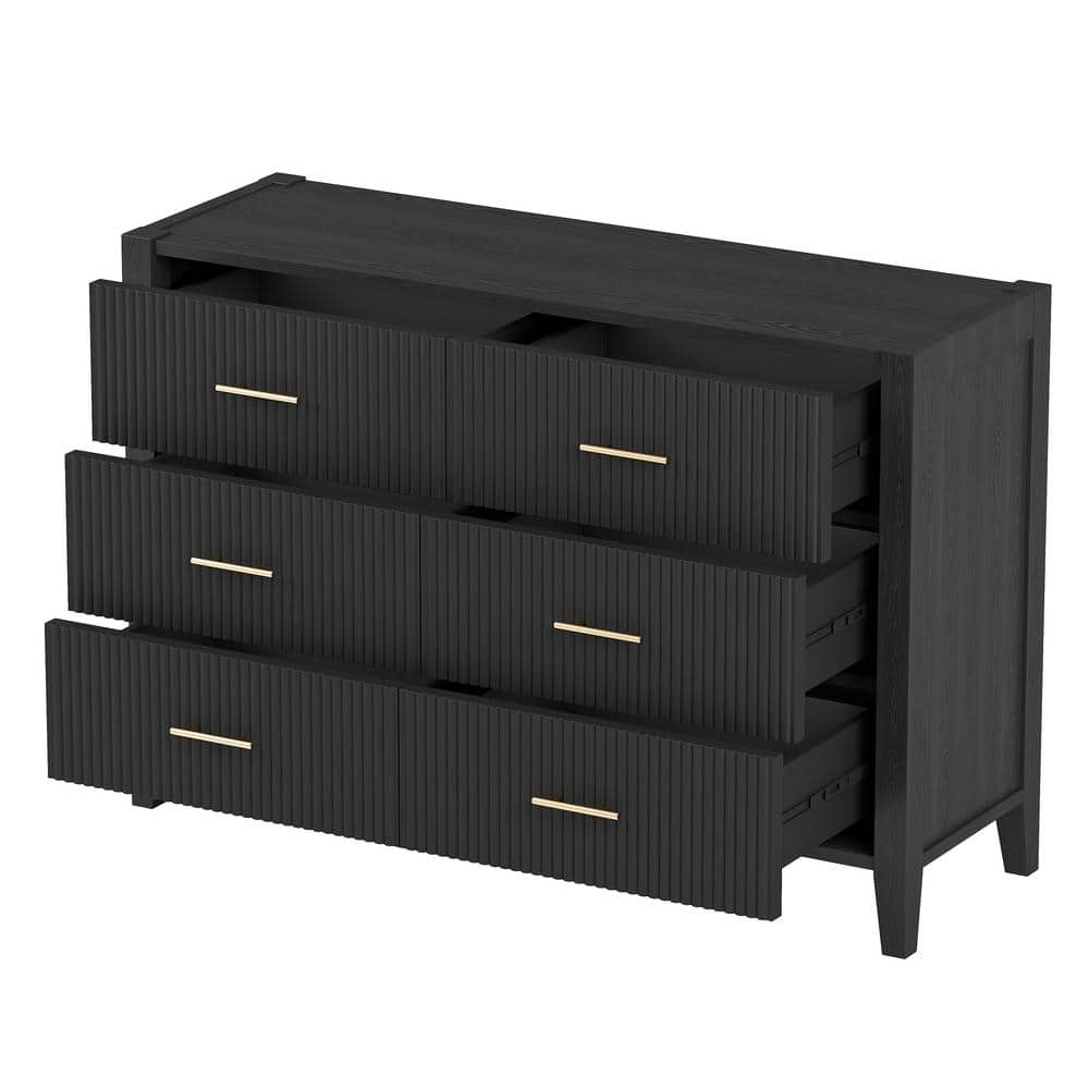 48 in. W x 15.7 in. D x 33.1 in. H Bathroom Black Linen Cabinet