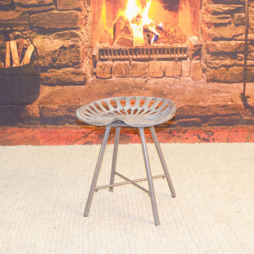 Vintage Industrial Gray Cast Iron Tractor Seat Bench