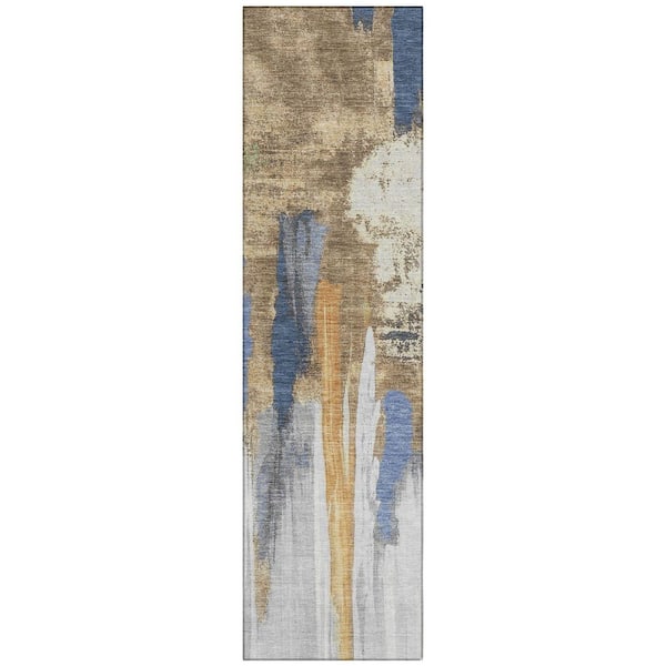 Chantille Machine Washable Indoor/Outdoor Abstract ACN1979 Navy 2 ft. 3 in. x 7 ft. 6 in. Runner Rug