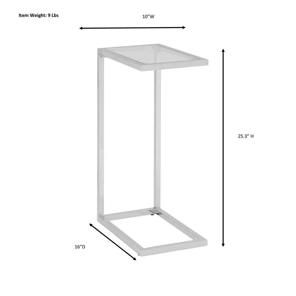 Chrome and Clear Glass Rectangular End Table, 26 in.