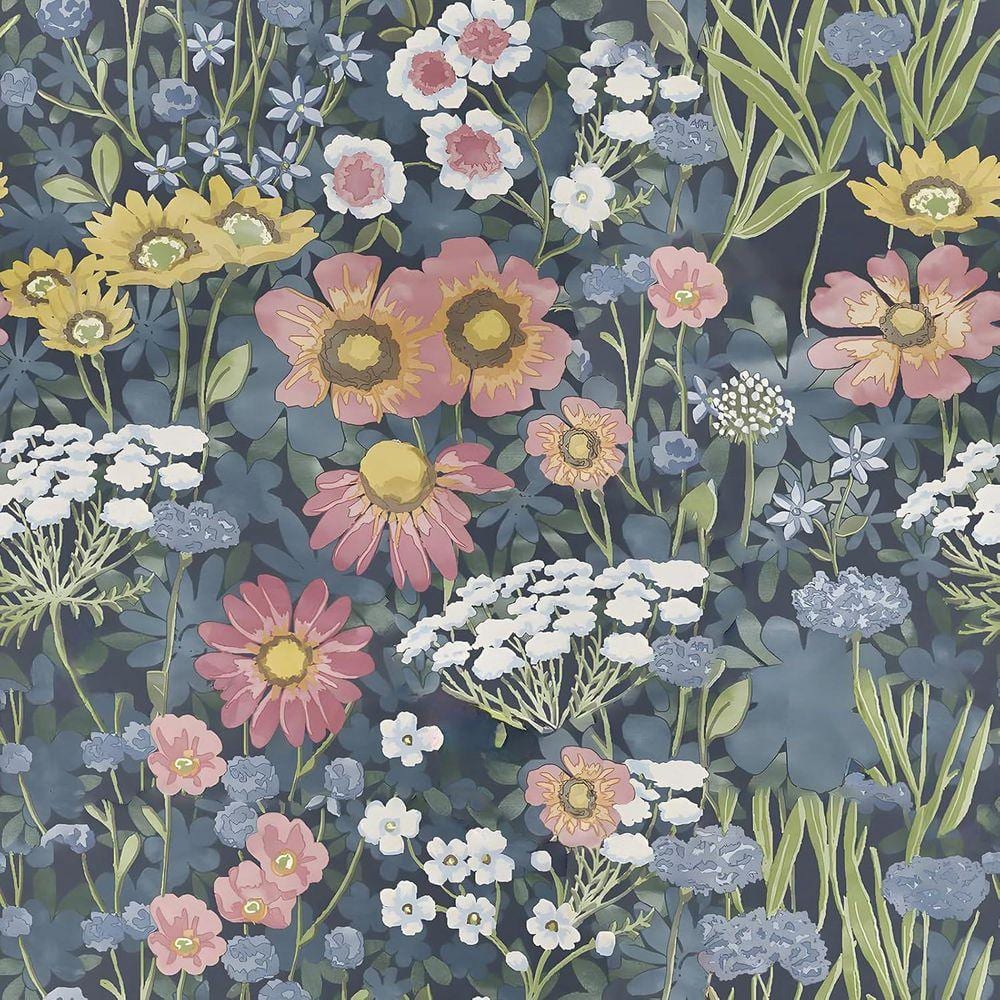 Multi-Colored Vintage Floral Contact Paper Removable Peel and