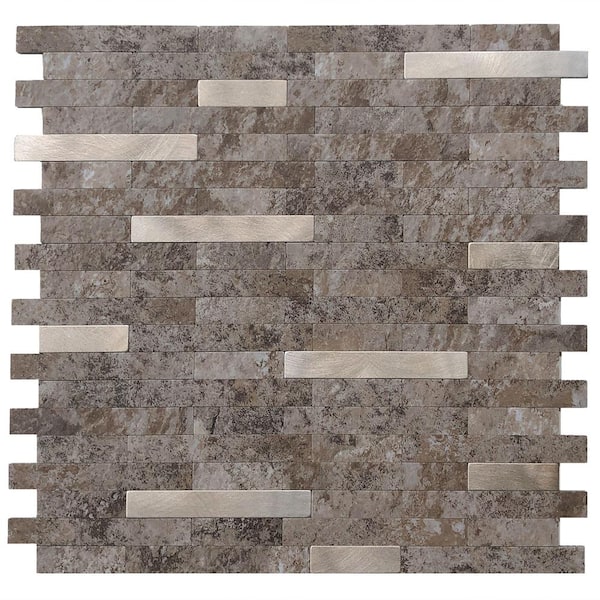 DIP Design Is Personal DIP Waterstone Copper Rose 11.5 in. x 11.5 in. PVC Peel and Stick Tile Backsplash 9.5 sq. ft. (10-Pack)