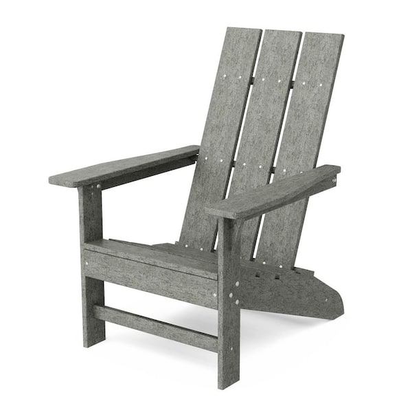 Wildridge Freedom Dark Gray HDPE Plastic Modern Outdoor Adirondack Chair