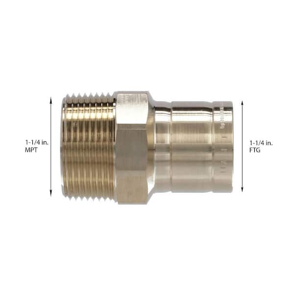 ProPress 1-1/4 in. FTG x MPT Zero-Lead Bronze Street Adapter