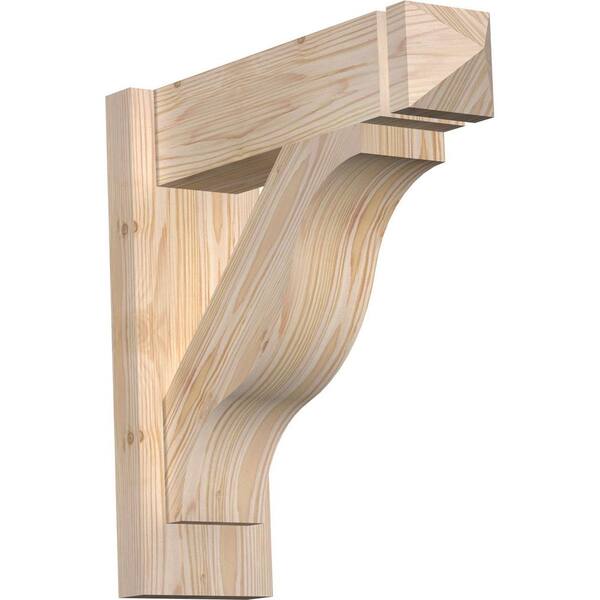 Ekena Millwork 5-1/2 in. x 18 in. x 18 in. Douglas Fir Fuston Arts and Crafts Smooth Outlooker