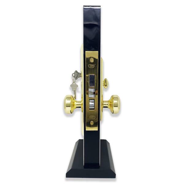 Standard Mortise Lock with Brass Face and Strike Plates - 2 1/4 Backset
