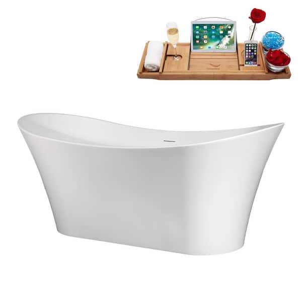 Streamline 67 in. x 31 in. Acrylic Freestanding Soaking Bathtub in