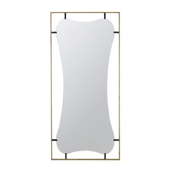 Unbranded 28 in. W x 60 in. H Novelty/Specialty Framed Wall Bathroom Vanity Mirror in Gold