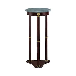12 in. Merlot Round Marble Accent Table