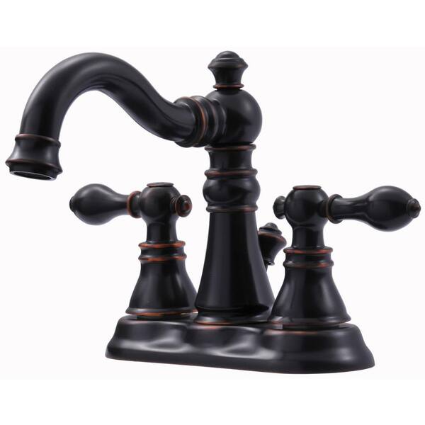 Ultra Faucets Signature Collection 4 in. Centerset 2-Handle Bathroom Faucet in Oil Rubbed Bronze