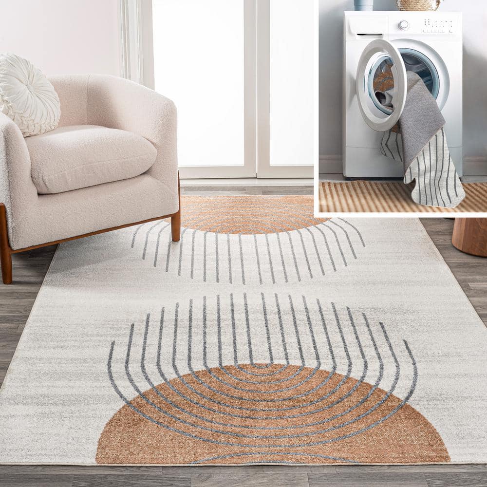 Art&Tuft Area Rug 3x5, Machine Washable Area Rugs for Living Room, Pet  Friendly Geometric Boho Rugs for Bedroom, Dinning Room(3'x5', Gray)
