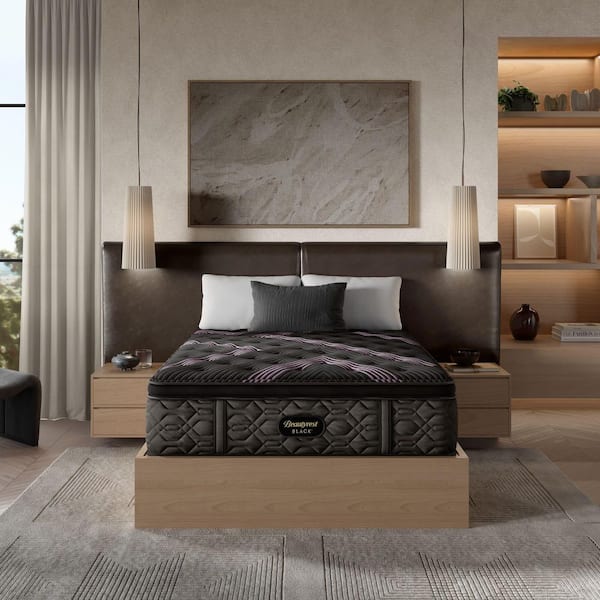 Black Series 2 Queen Plush Pillow Top 16.25 in. Standard Profile Mattress Set