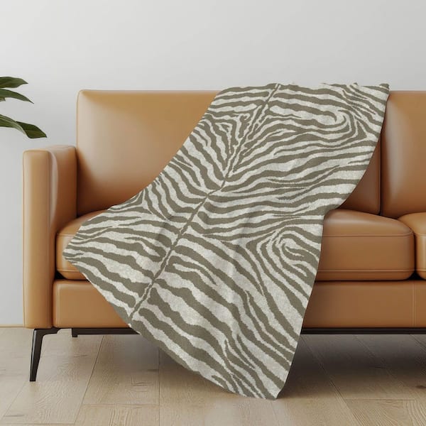 Premium Machine Washable ASB42 Taupe 50 in. x 70 in. Sherpa Throw Blanket