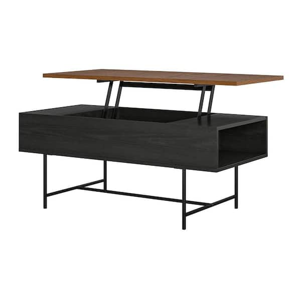 Ameriwood Home Apison 42 In Black Oak Large Rectangle Wood Coffee Table With Lift Top Hd98043 The Home Depot