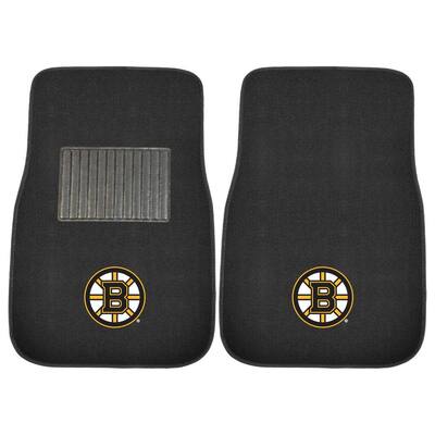 NHL - Boston Bruins Heavy Duty 2-Piece 17 in. x 25.5 in. Nylon Carpet Embroidered Car Mat