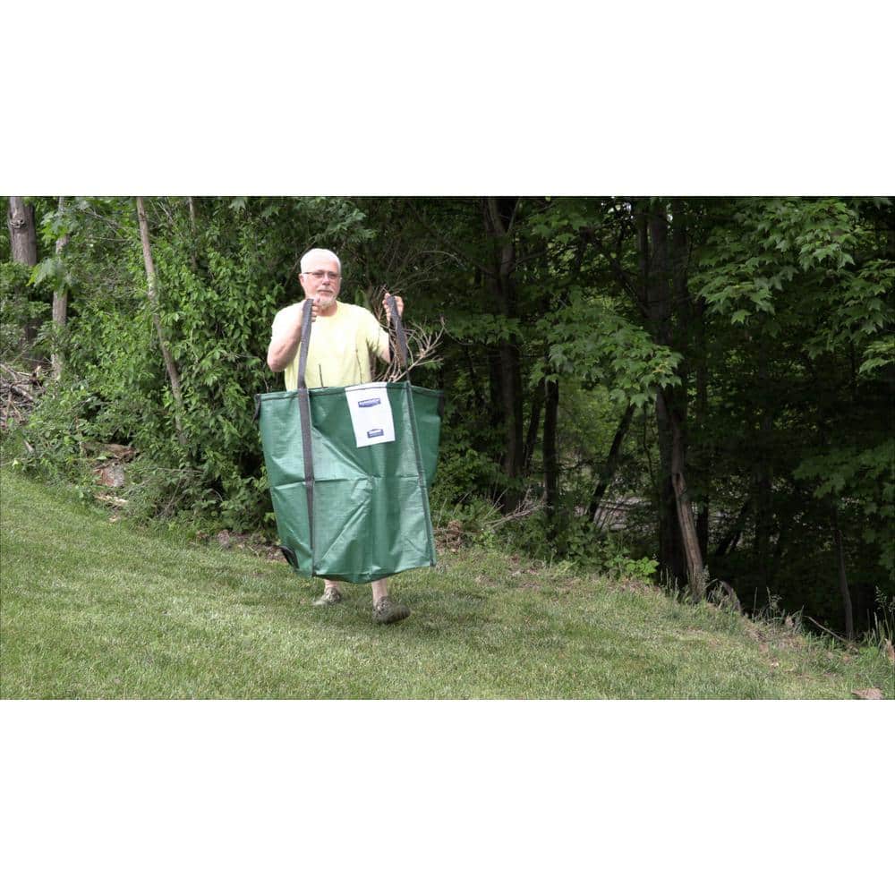 Green Heavy Duty Pop-Up Yard Bag with Reinforced Handles