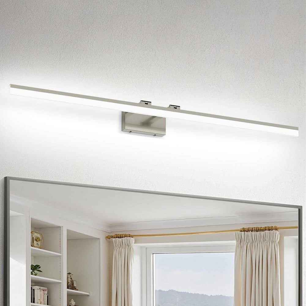 54.72 in. 1 Light Nickel Bathroom LED Vanity Light Bar with Dimmable 5500K Light price history on PriceWatchPro