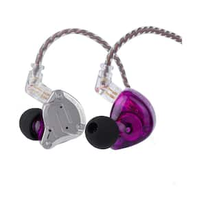 Purple Wired Noise Cancelling Gaming Earbud and In-Ear with Stainless Steel Faceplate without Mic