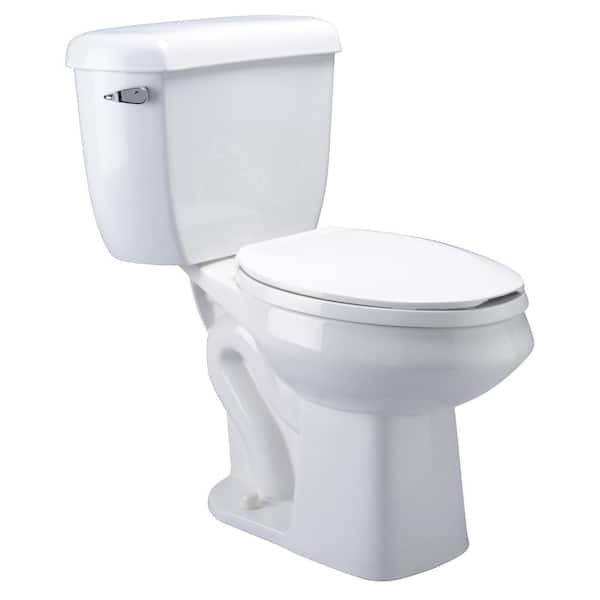 Zurn 2-Piece 1.6 GPF Single Flush Elongated Toilet in White Seat Not Included