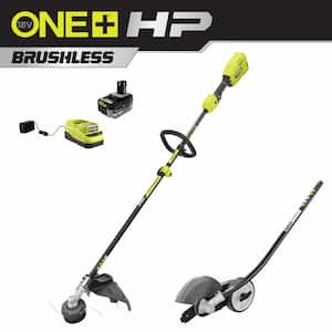 ONE+ HP 18V Brushless 15 in. Attachment Capable String Trimmer with Edger Attachment, 6.0 Ah Battery and Charger