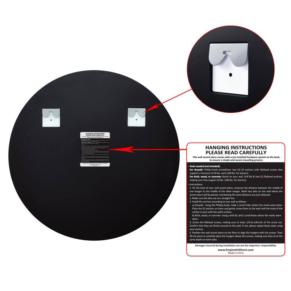 Empire Art Direct 30" Round Frameless Beveled Wall Mirror