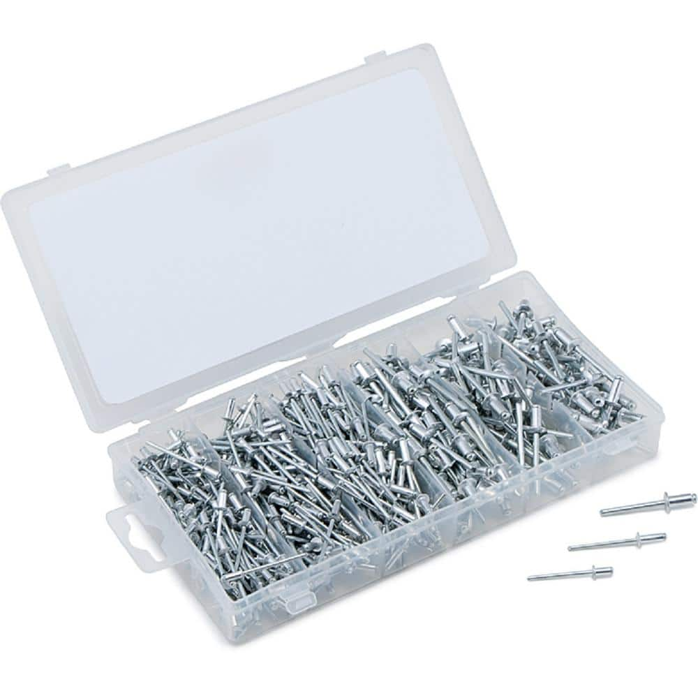 Traxion Aluminum Rivet Assortment (500-piece) Tit45228 - The Home Depot