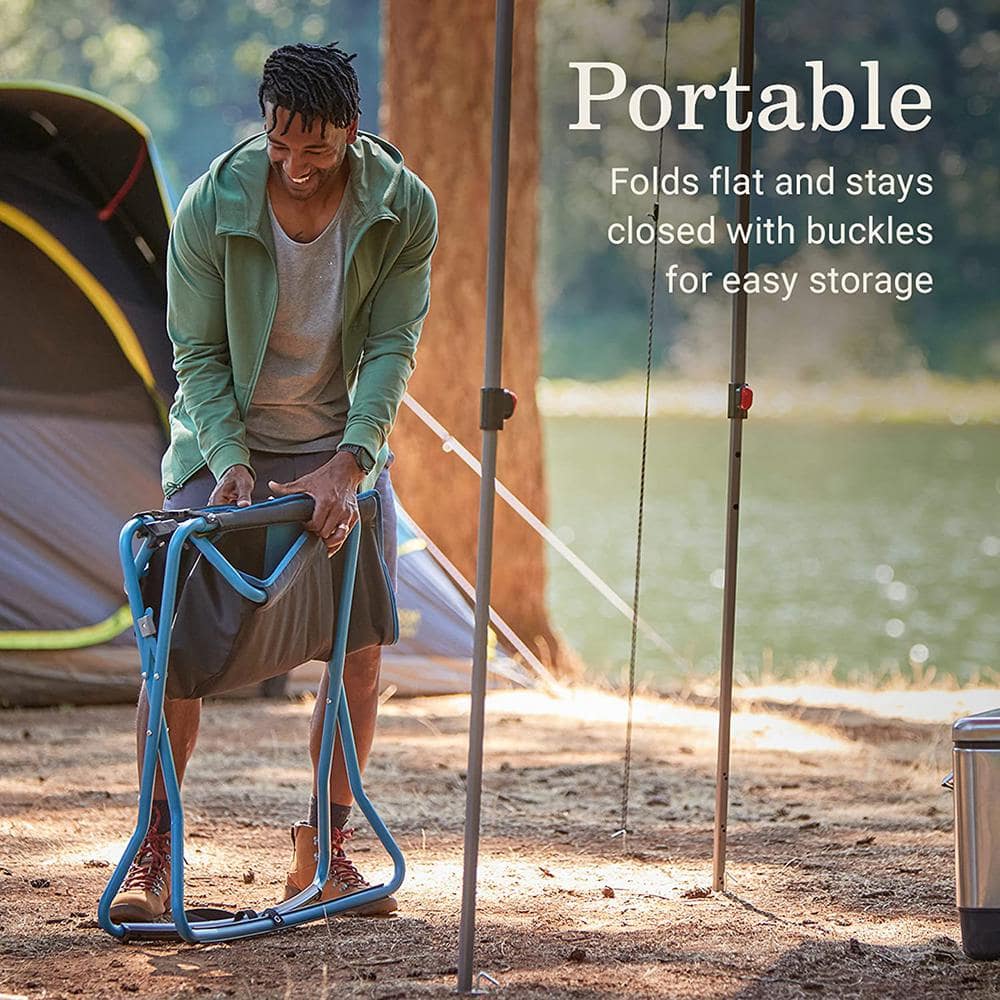 Deep Ocean Portable Outdoor Rocking Chair with Padded Arms