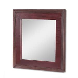 Nahunta 23.5 in. x 23.5 in. Bohemian Square Framed Brown Antique Antiqued Decorative Mirror