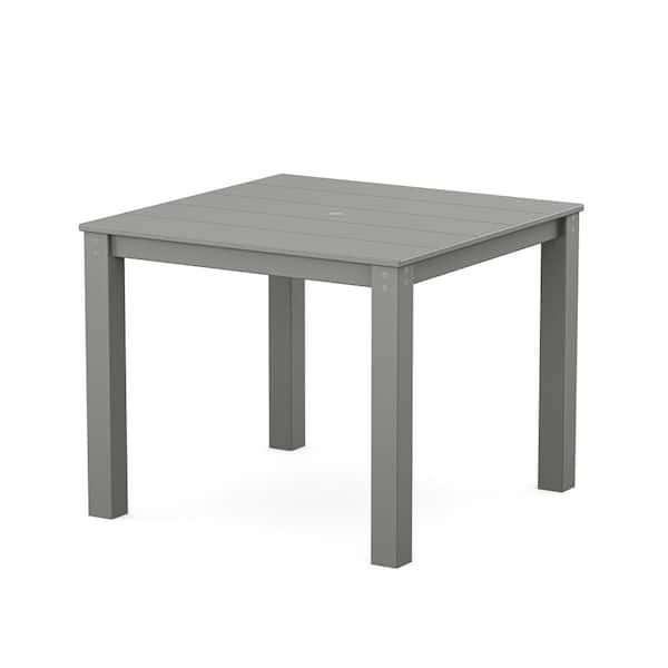 POLYWOOD Parsons Stepping Stone HDPE Plastic Square 38 in. Dining Table