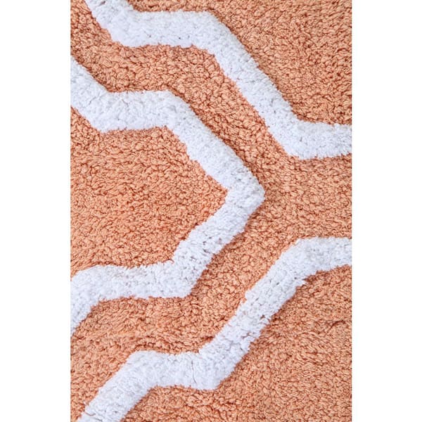 Saffron Fabs Regency 50 in. x 30 in. Cotton Coral Latex Spray Non-Skid  Backing Textured Border Machine Washable Bath Rug SFBR1411 - The Home Depot