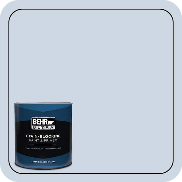 BEHR ULTRA 1 qt. #ICC-35 Blue Reflection Satin Enamel Exterior Paint & Primer