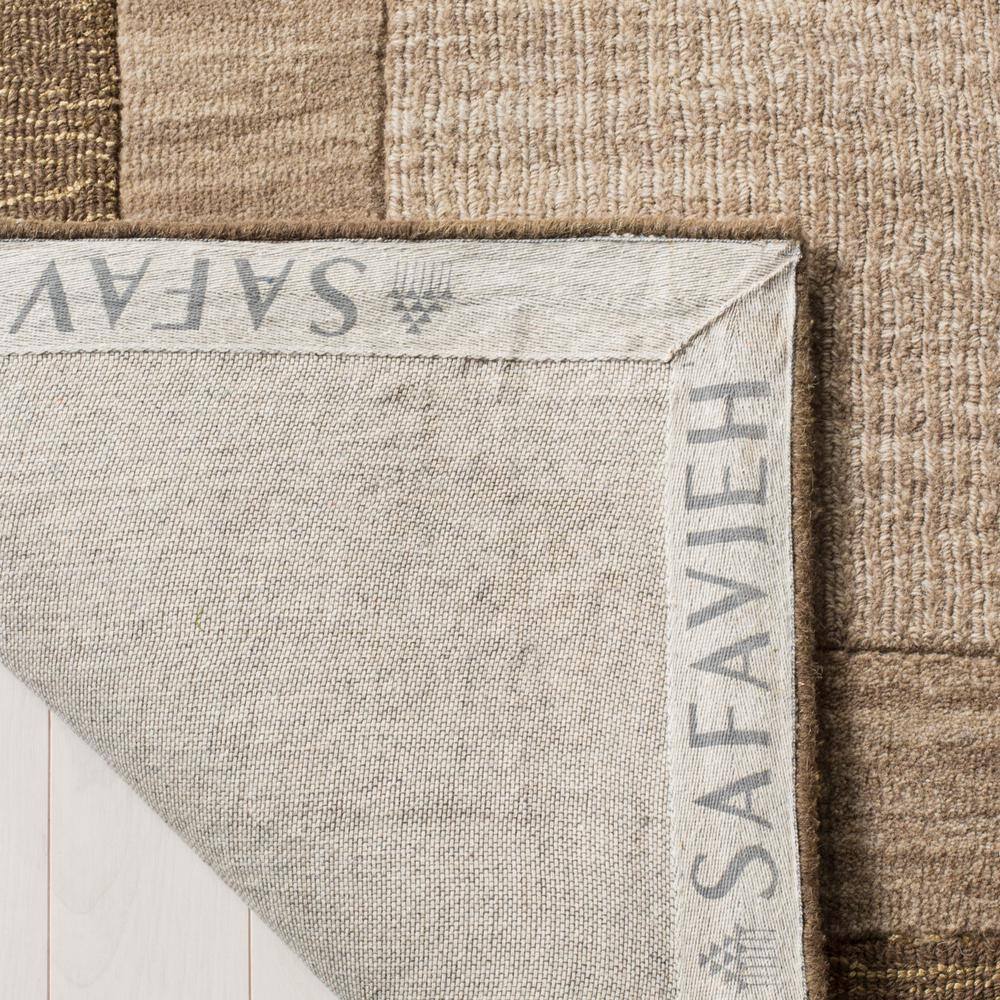 Beige and Brown Hand-Tufted Wool Area Rug