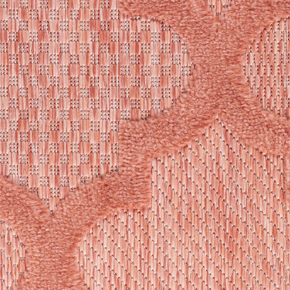 Coral and Orange Trellis 9' x 12' Synthetic Area Rug
