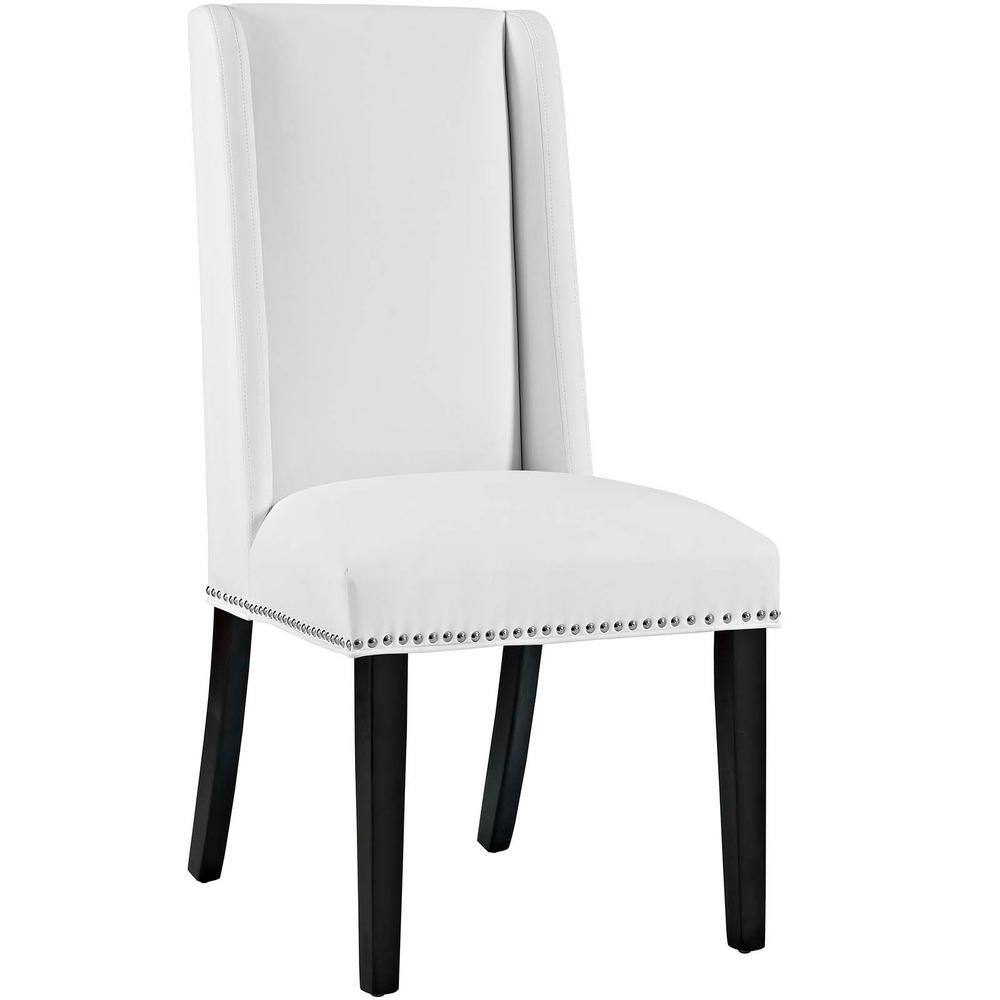 MODWAY Baron White Vinyl Dining Chair EEI2232WHI The Home Depot