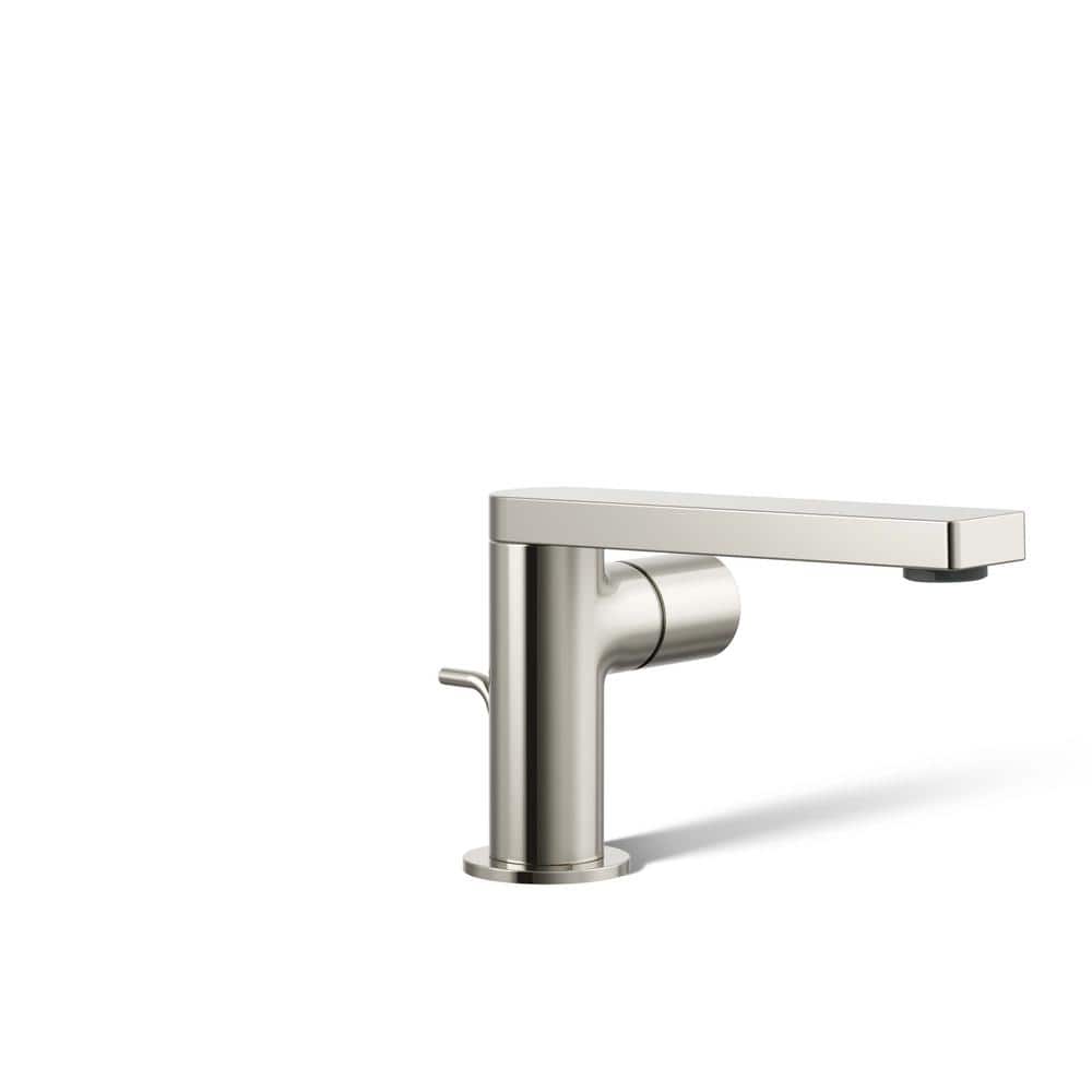 Composed Single-Handle Bathroom Sink Faucet with Cylindrical Handle in Vibrant Polished Nickel