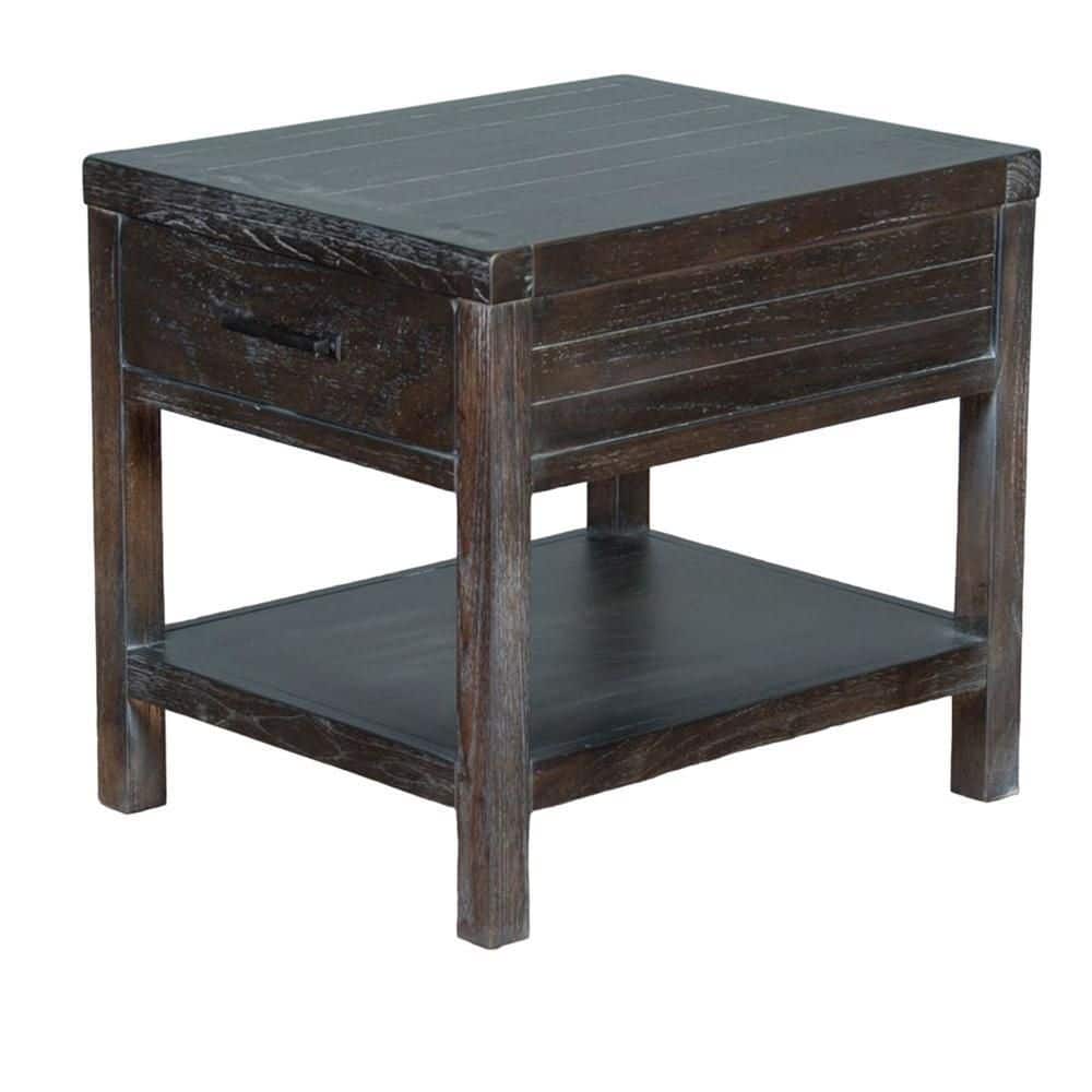 22 in. Brown Rectangular Wooden Top End Table price history on PriceWatchPro