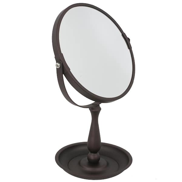 Home Basics 5.3 in. x 11.75 in. Cosmetic Makeup Mirror with Integrated Tray