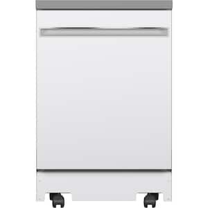 24 In. Top Control Portable Dishwasher in White with 3-Cycles