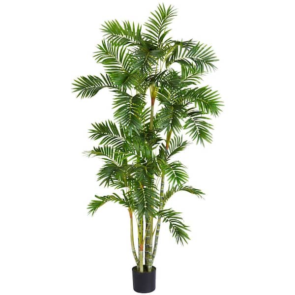 Nearly Natural 6 ft. Artificial Green Areca Palm Silk Tree