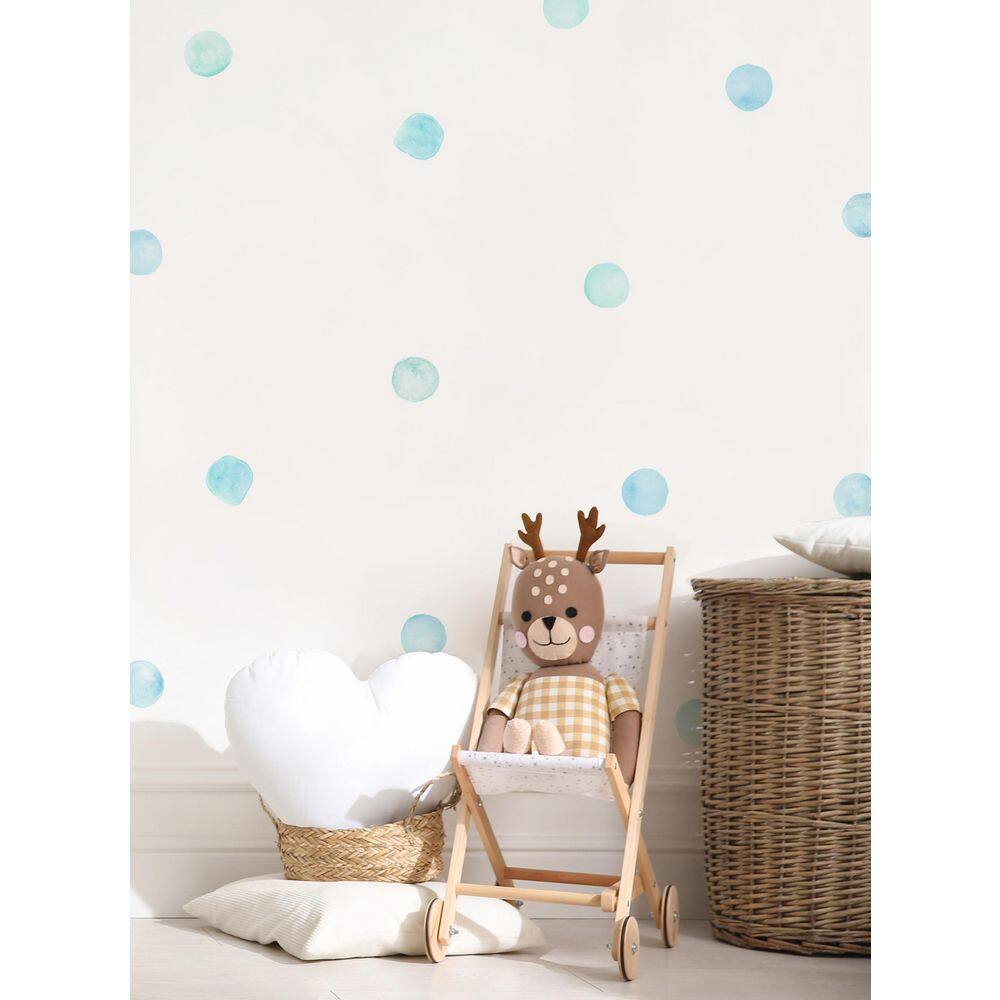 Blue Watercolor Dots Peel & Stick Nursery Wall Decals