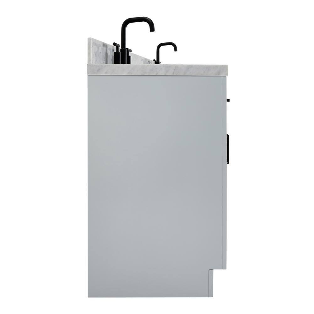 Hepburn 67" Gray Double Freestanding Vanity with Marble Top