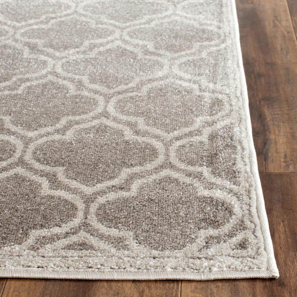 Grey and Light Grey 4' x 6' Moroccan Geometric Area Rug