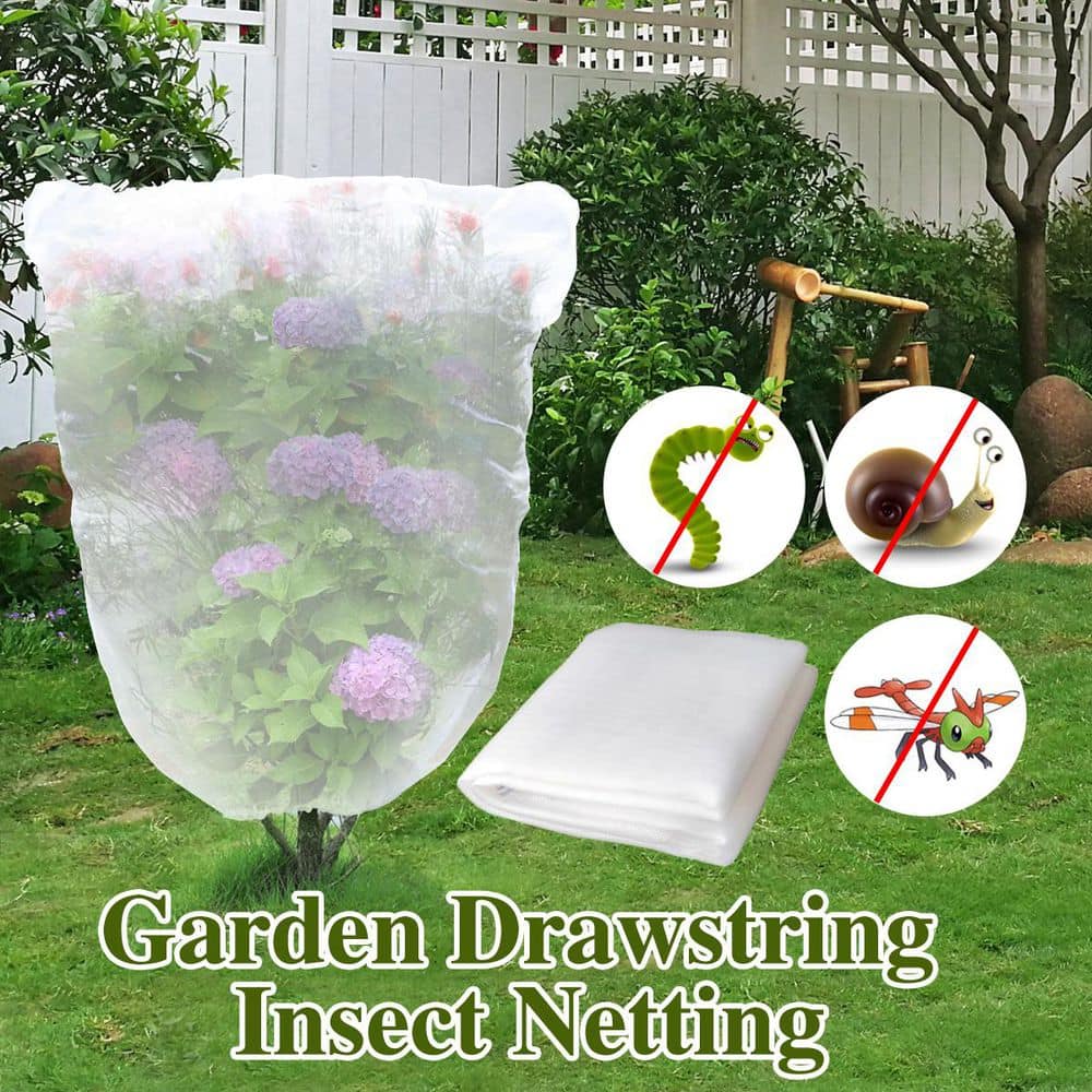 26 in. H x 30 in. W Drawstring Insect Net Outdoor Tree Cover Plant Cover